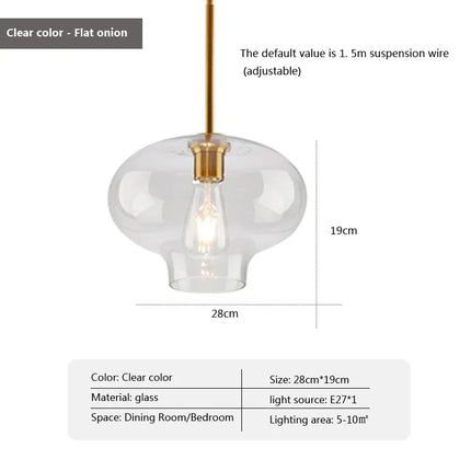Suspension LED en Verre Style Nordique pour Salle à Manger et Cuisine