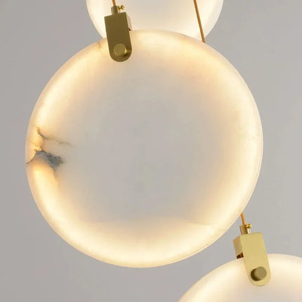 Suspension LED en Marbre Design Moderne, Luminaire pour Salon et Salle à Manger