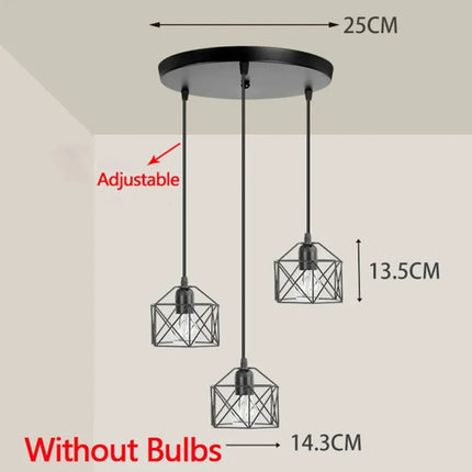 Suspension LED Vintage Nordique en Fer pour Cuisine et Salon