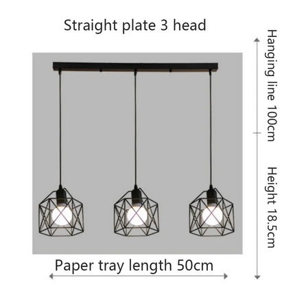 Suspension LED Vintage Nordique en Fer pour Cuisine et Salon