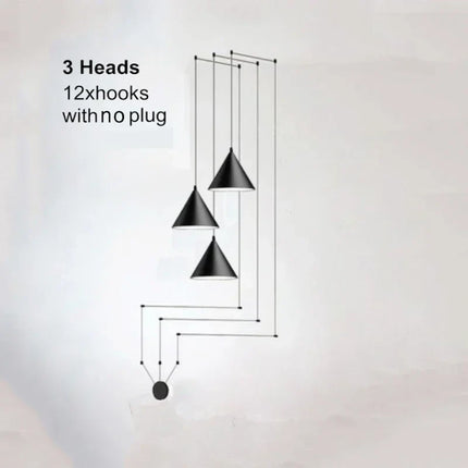 Suspension moderne en aluminium avec lumière chaude pour salon et chambre