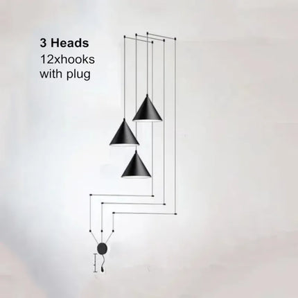 Suspension moderne en aluminium avec lumière chaude pour salon et chambre