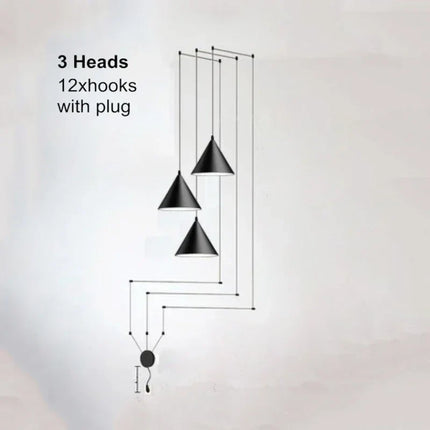 Suspension moderne vintage en aluminium avec lumière chaude pour intérieur