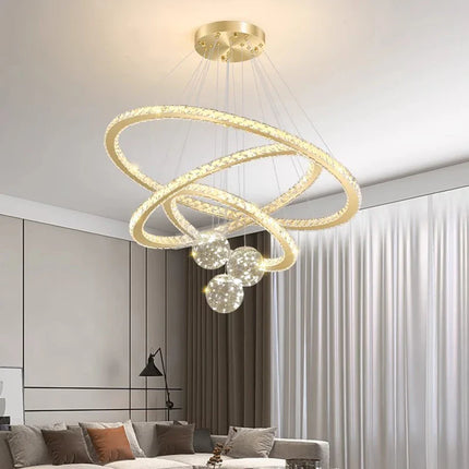 Suspension nordique moderne en métal et cristal pour salon et salle à manger