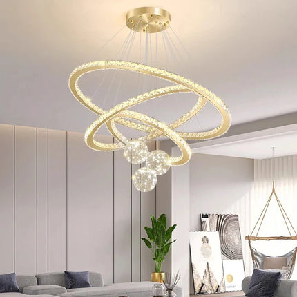 Suspension nordique moderne en métal et cristal pour salon et salle à manger