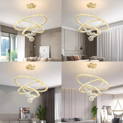 Suspension nordique moderne en métal et cristal pour salon et salle à manger