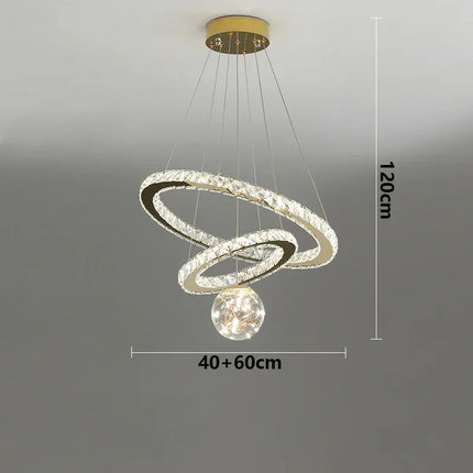 Suspension nordique moderne en métal et cristal pour salon et salle à manger