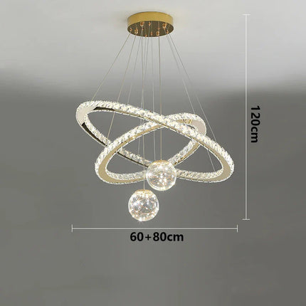 Suspension nordique moderne en métal et cristal pour salon et salle à manger