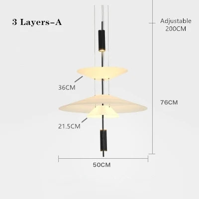 Suspension LED design nordique en acrylique et métal pour salon et salle à manger