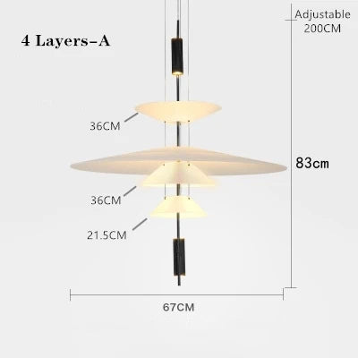 Suspension LED design nordique en acrylique et métal pour salon et salle à manger