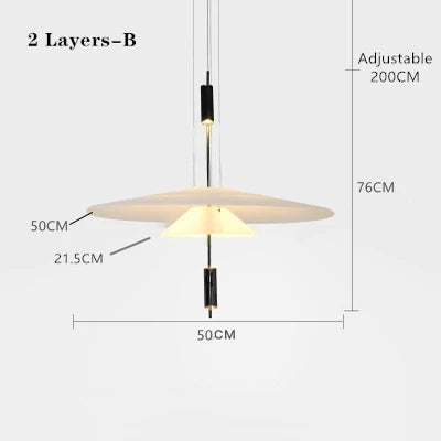 Suspension LED design nordique en acrylique et métal pour salon et salle à manger