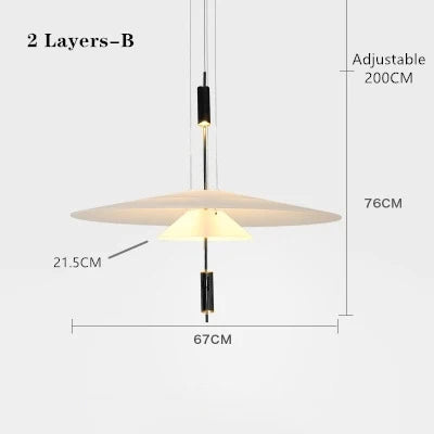 Suspension LED design nordique en acrylique et métal pour salon et salle à manger