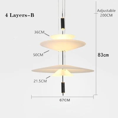 Suspension LED design nordique en acrylique et métal pour salon et salle à manger