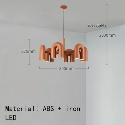 Suspension Lustre U en Fer avec Lumière LED Réglable pour Salon et Cuisine