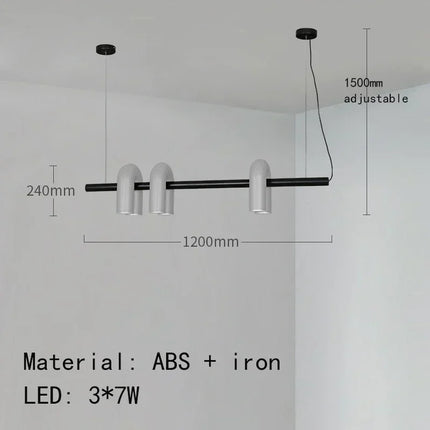 Suspension Lustre U en Fer avec Lumière LED Réglable pour Salon et Cuisine