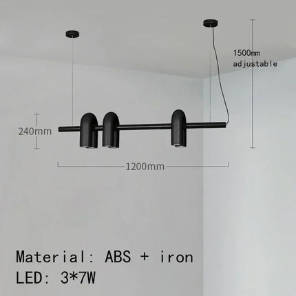 Suspension Lustre U en Fer avec Lumière LED Réglable pour Salon et Cuisine