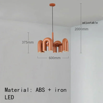Suspension Lustre U en Fer avec Lumière LED Réglable pour Salon et Cuisine