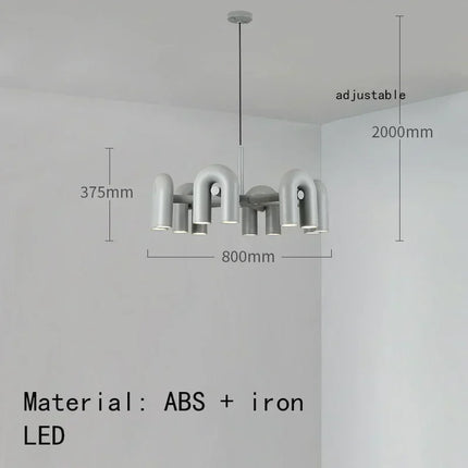 Suspension Lustre U en Fer avec Lumière LED Réglable pour Salon et Cuisine