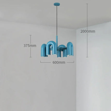 Suspension Lustre U en Fer avec Lumière LED Réglable pour Salon et Cuisine