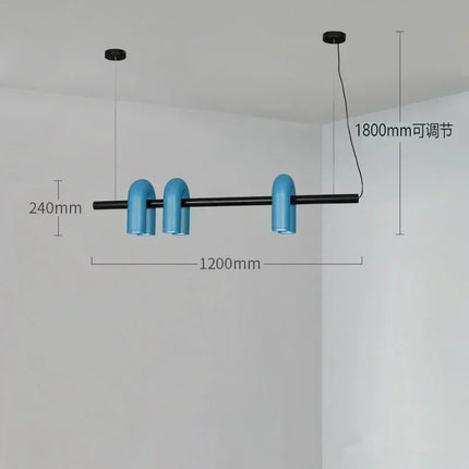Suspension Lustre U en Fer avec Lumière LED Réglable pour Salon et Cuisine