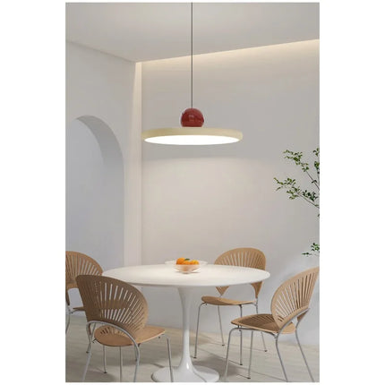 Suspension soucoupe volante crème française en métal, luminaire moderne pour salle à manger et cuisine