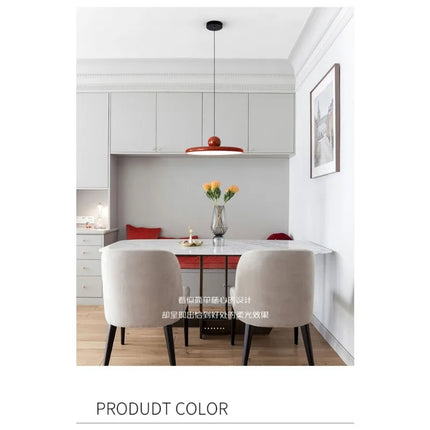 Suspension soucoupe volante crème française en métal, luminaire moderne pour salle à manger et cuisine