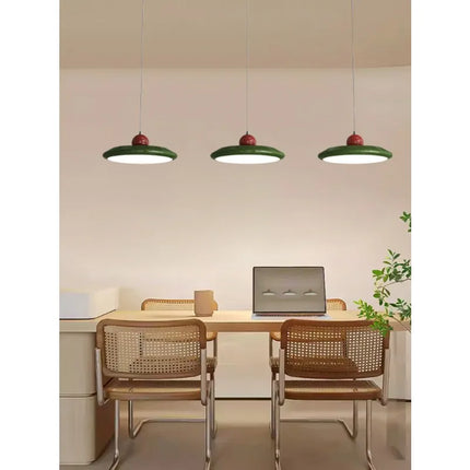 Suspension soucoupe volante crème française en métal, luminaire moderne pour salle à manger et cuisine