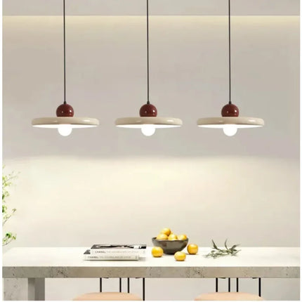 Suspension soucoupe volante crème française en métal, luminaire moderne pour salle à manger et cuisine