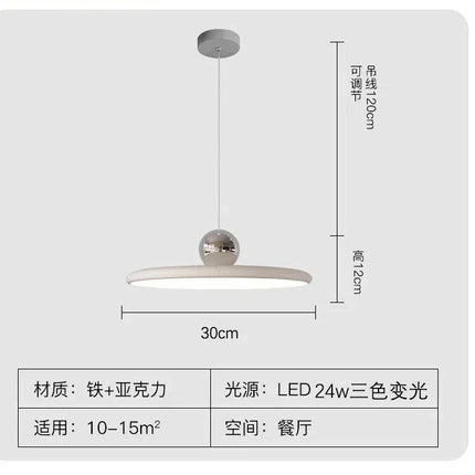Suspension soucoupe volante crème française en métal, luminaire moderne pour salle à manger et cuisine