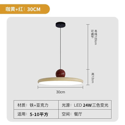 Suspension soucoupe volante crème française en métal, luminaire moderne pour salle à manger et cuisine