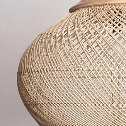 Suspension grand lustre en rotin tissé main style Boho ambiance chaleureuse