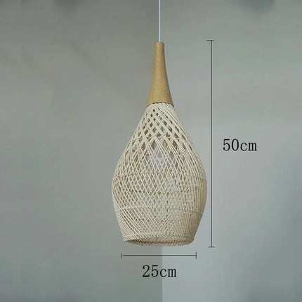 Suspension grand lustre en rotin tissé main style Boho ambiance chaleureuse