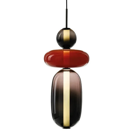 Suspension LED en verre coloré design nordique moderne pour intérieur