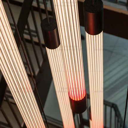 Suspension LED Moderne Longue en Aluminium pour Escalier et Salon avec Lumière Chaude
