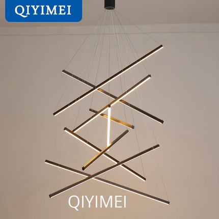 Suspension LED Moderne en Aluminium pour Escalier et Salon, Lumière Chaleureuse
