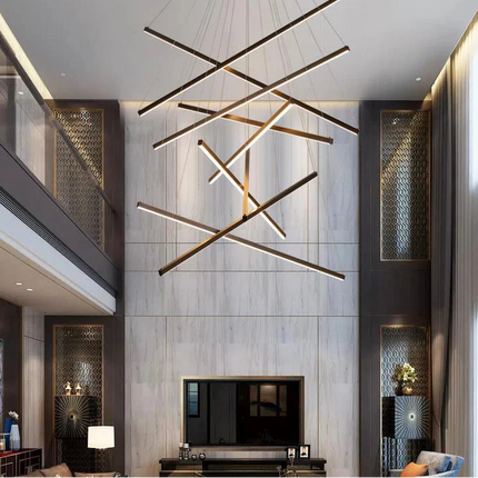 Suspension LED Moderne en Aluminium pour Escalier et Salon, Lumière Chaleureuse