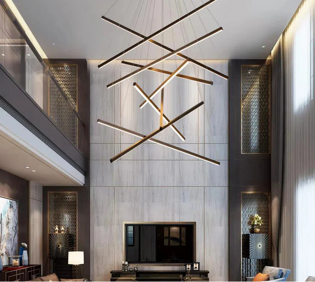 Suspension LED Moderne en Aluminium pour Escalier et Salon, Lumière Chaleureuse