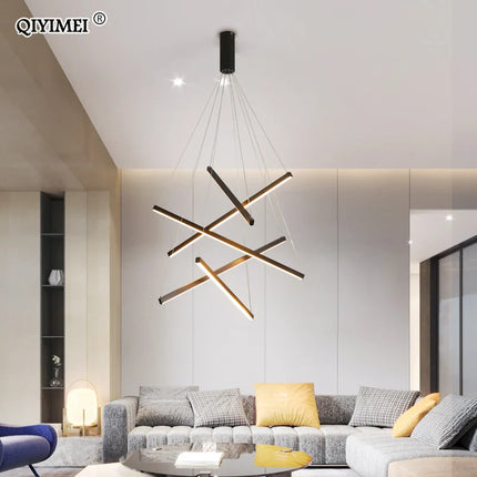 Suspension LED Moderne en Aluminium pour Escalier et Salon, Lumière Chaleureuse