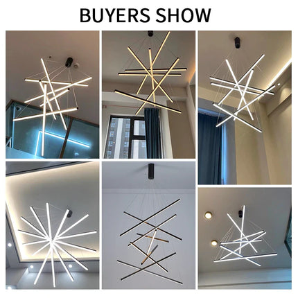 Suspension LED Moderne en Aluminium pour Escalier et Salon, Lumière Chaleureuse
