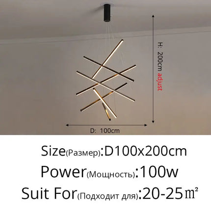 Suspension LED Moderne en Aluminium pour Escalier et Salon, Lumière Chaleureuse