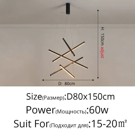 Suspension LED Moderne en Aluminium pour Escalier et Salon, Lumière Chaleureuse