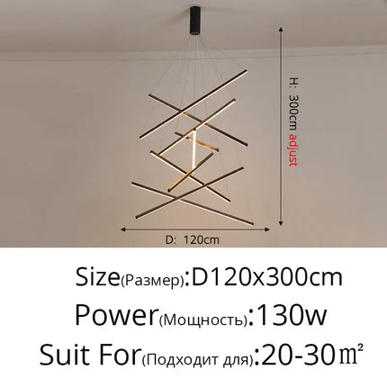 Suspension LED Moderne en Aluminium pour Escalier et Salon, Lumière Chaleureuse