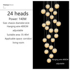 24 Tête(s) / Corps de lampe argenté / Gris Fumé|Lumière Blanche 5500K