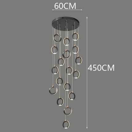 Suspension LED moderne en aluminium, éclairage d’intérieur chaleureux pour salon et escaliers