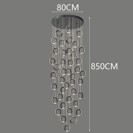 Suspension LED moderne en aluminium, éclairage d’intérieur chaleureux pour salon et escaliers