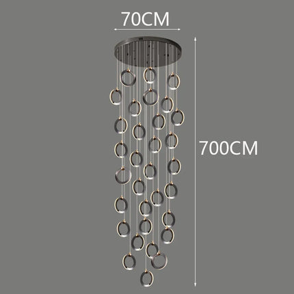 Suspension LED moderne en aluminium, éclairage d’intérieur chaleureux pour salon et escaliers