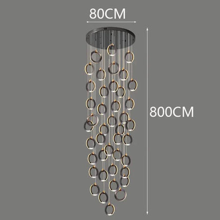 Suspension LED moderne en aluminium, éclairage d’intérieur chaleureux pour salon et escaliers