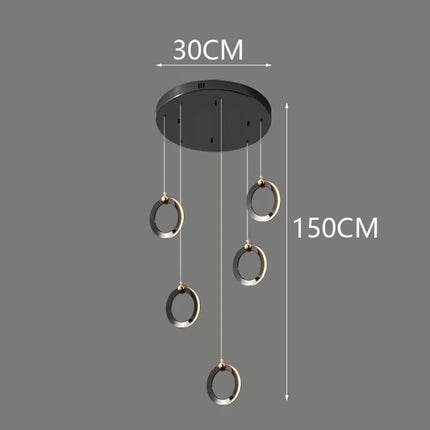 Suspension LED moderne en aluminium, éclairage d’intérieur chaleureux pour salon et escaliers