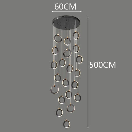 Suspension LED moderne en aluminium, éclairage d’intérieur chaleureux pour salon et escaliers