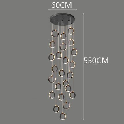Suspension LED moderne en aluminium, éclairage d’intérieur chaleureux pour salon et escaliers